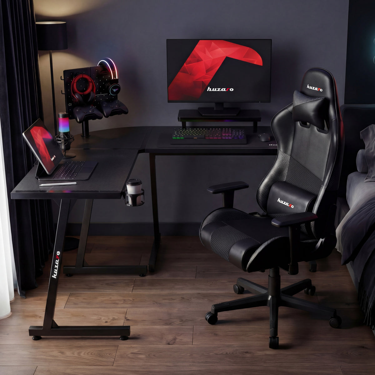Huzaro Hero 6.0 Eck-Gaming-Schreibtisch schwarz