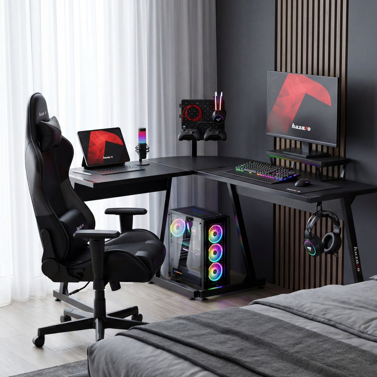 Huzaro Hero 6.0 Eck-Gaming-Schreibtisch schwarz