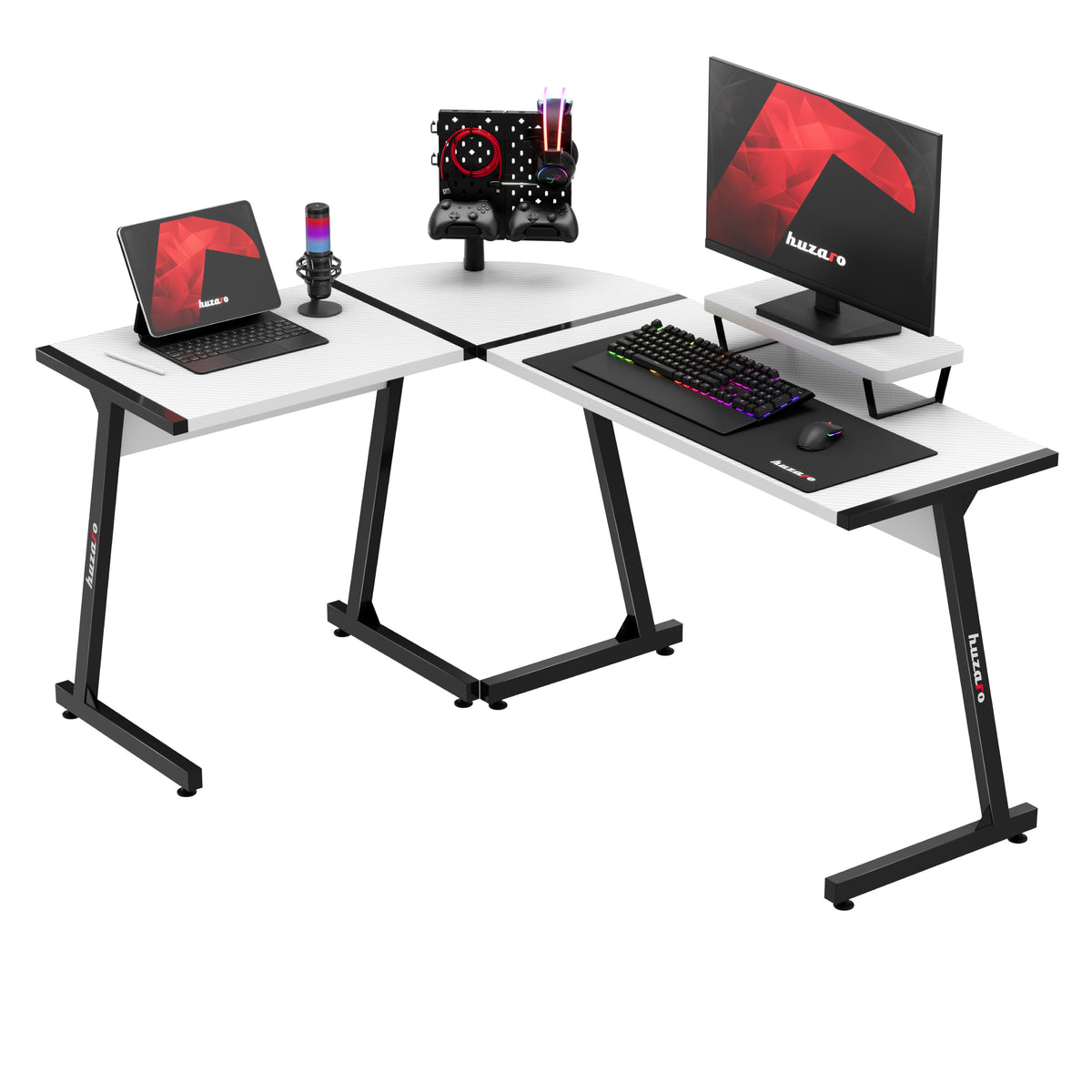 Huzaro Hero 6.0 Eck-Gaming-Schreibtisch weiß