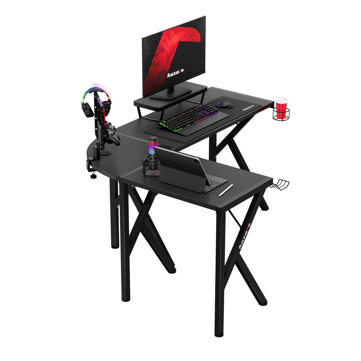 Huzaro Hero 6.3 Eck-Gaming-Schreibtisch schwarz