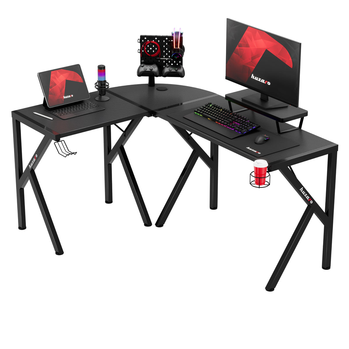 Huzaro Hero 6.3 Eck-Gaming-Schreibtisch schwarz