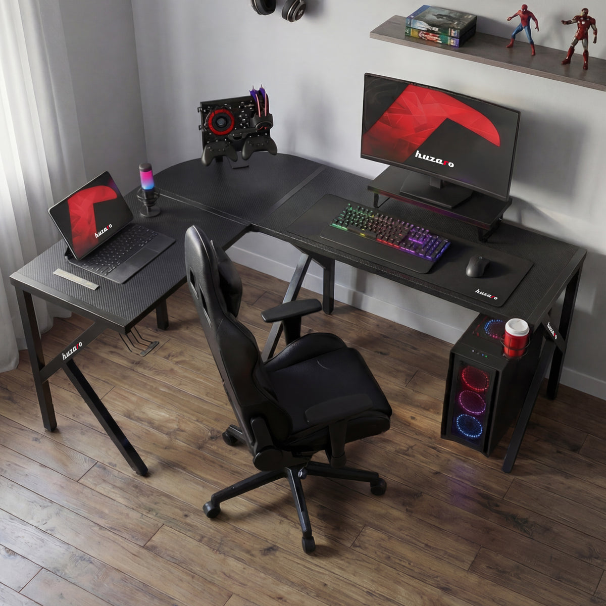 Huzaro Hero 6.3 Eck-Gaming-Schreibtisch schwarz