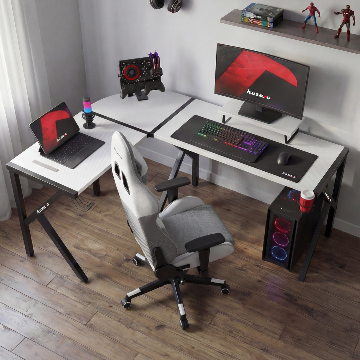Huzaro Hero 6.3 Eck-Gaming-Schreibtisch weiß