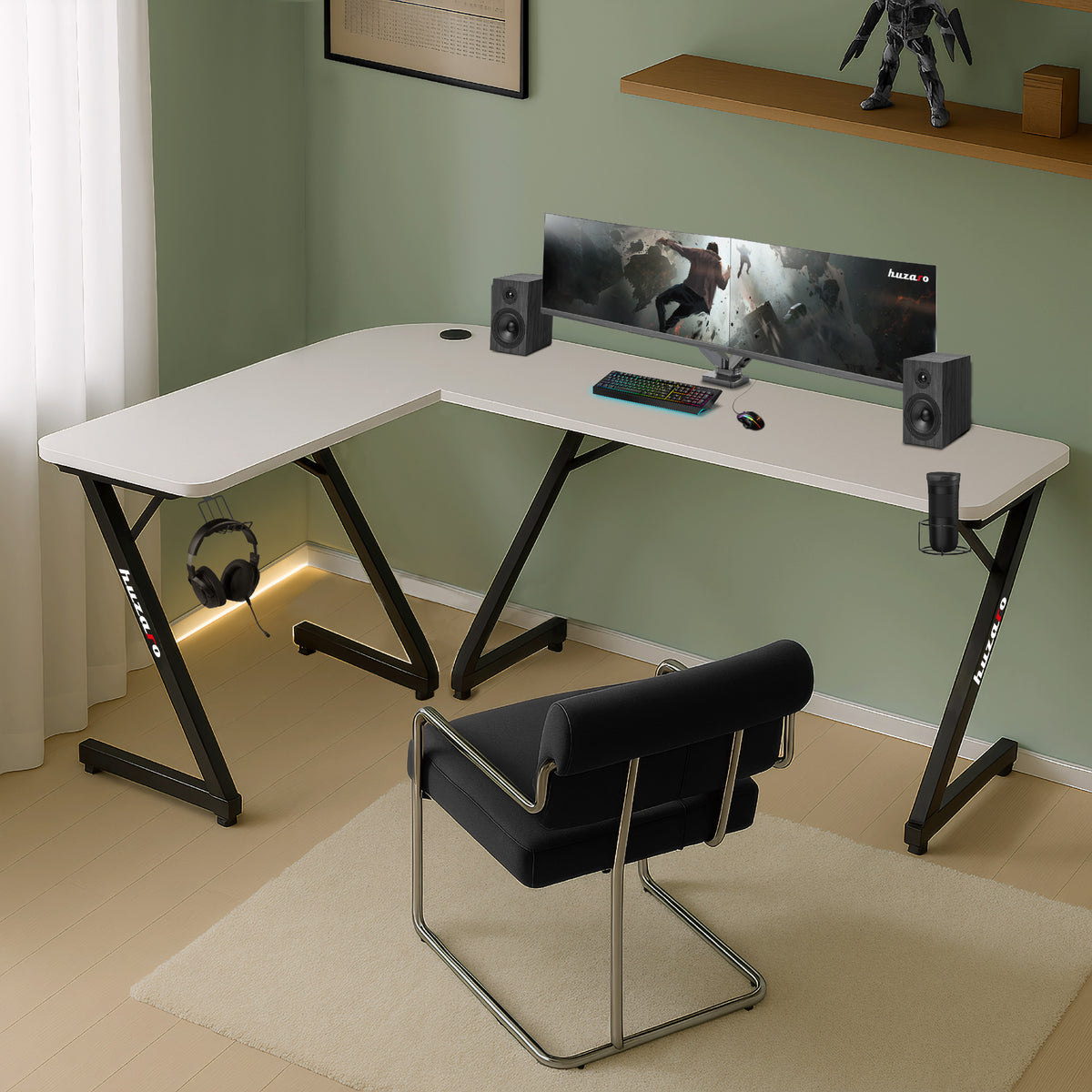 Huzaro Hero 7.0 Weiß Gaming-Schreibtisch