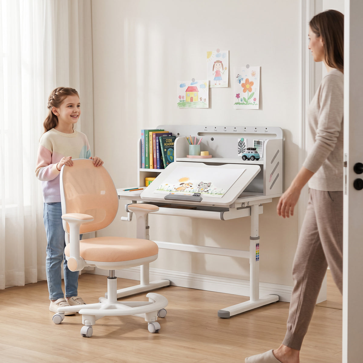 Ergonomischer Schreibtischstuhl für Kinder Mark Adler Junior 3.6 Beige