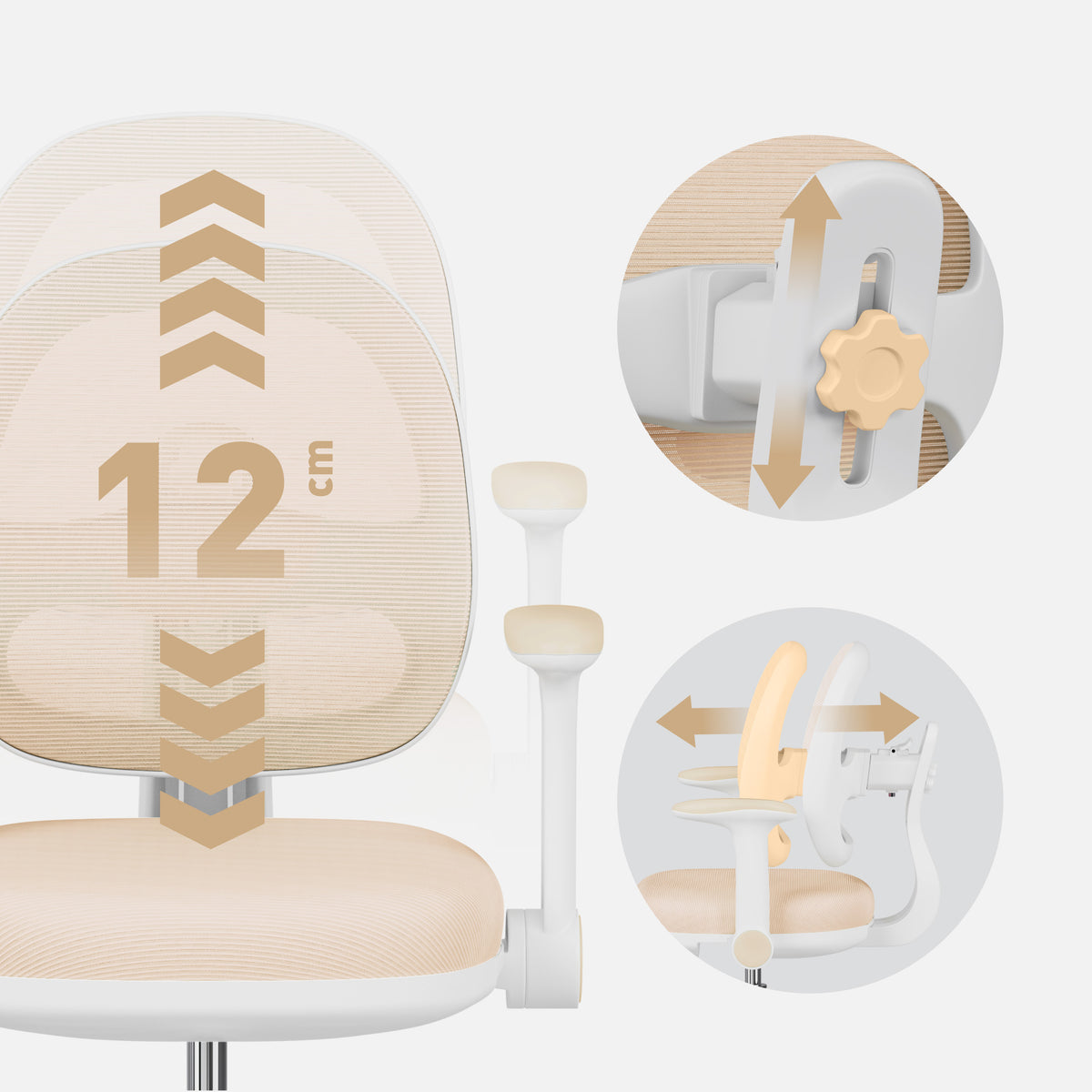 Ergonomischer Schreibtischstuhl für Kinder Mark Adler Junior 3.6 Beige