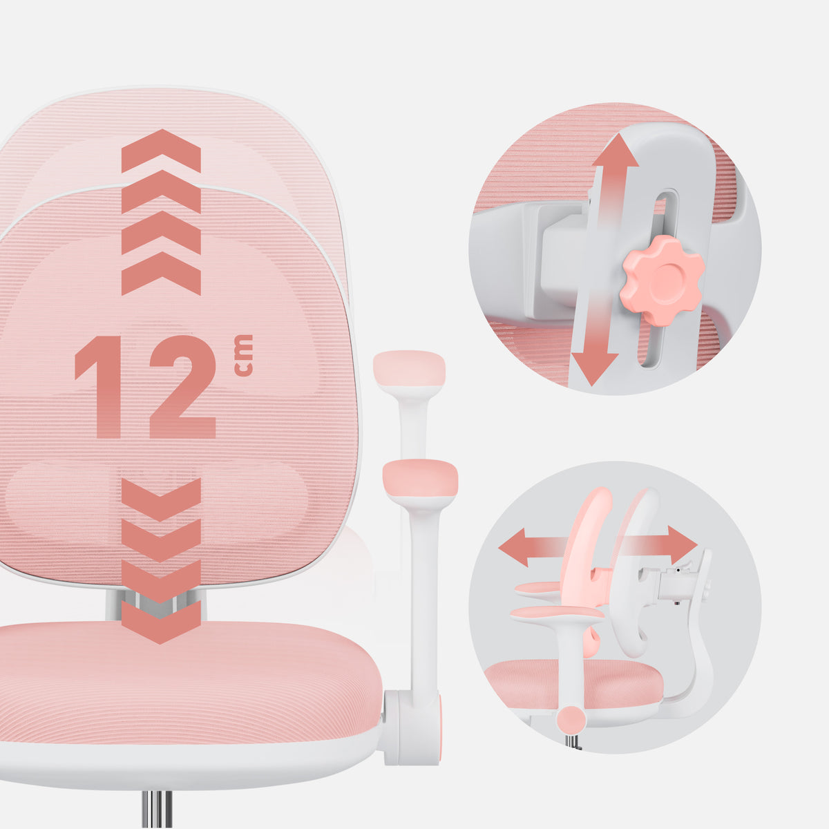 Ergonomischer Schreibtischstuhl für Kinder Mark Adler Junior 3.6 Pink