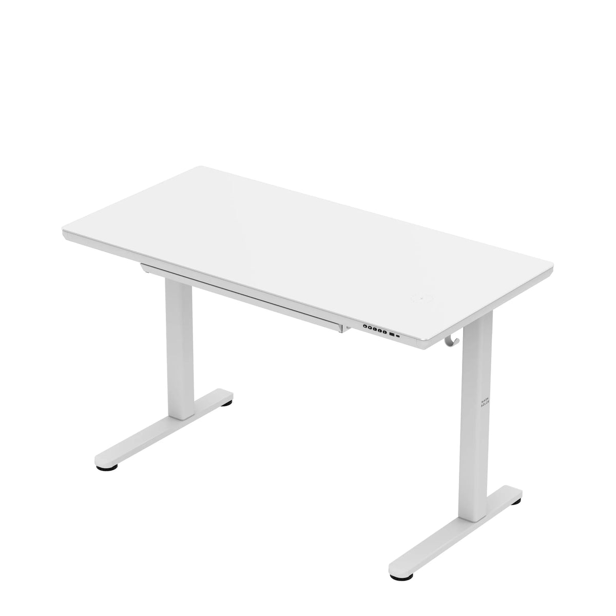 Markadler Leader 8.5 Weiß Höhenverstellbarer Schreibtisch mit Glasplatte