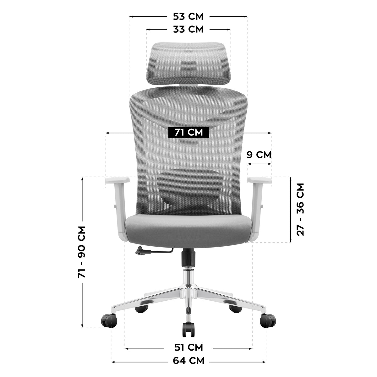 Ergonomischer Bürostuhl Mark Adler Manager 2.6 Grau
