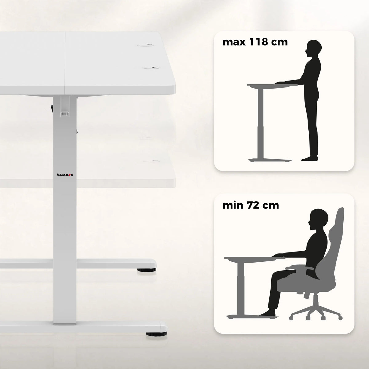Elektrische Tischhöhenverstellung: 72 – 118 cm