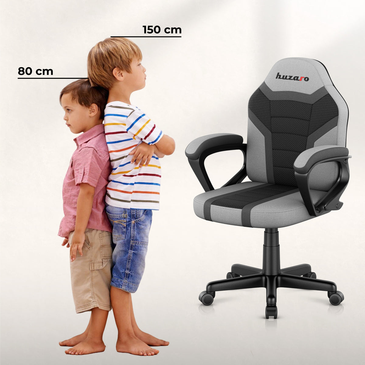 HUZARO RANGER 1.0 Grau Mesh Gaming-Stuhl für Kinder