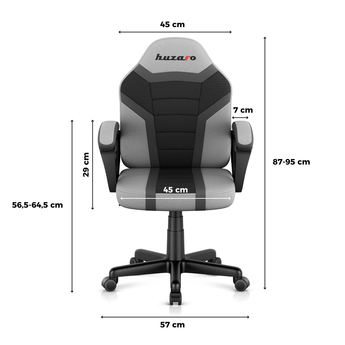HUZARO RANGER 1.0 Grau Mesh Gaming-Stuhl für Kinder