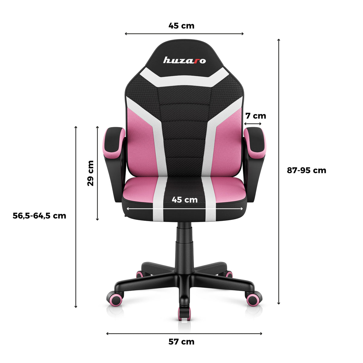 HUZARO RANGER 1.0 Rosa Mesh Gaming-Stuhl für Kinder
