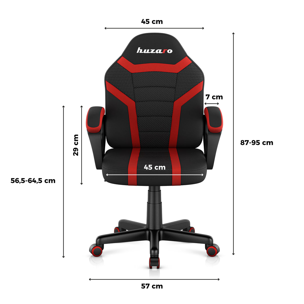 HUZARO RANGER 1.0 Rot Mesh Gaming-Stuhl für Kinder