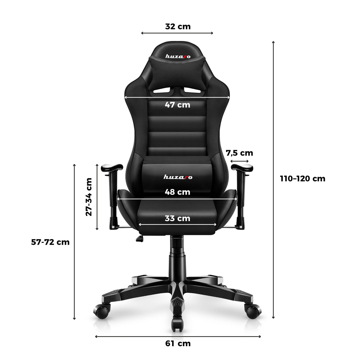 HUZARO RANGER 6.0 Schwarz Gaming-Stuhl für Kinder