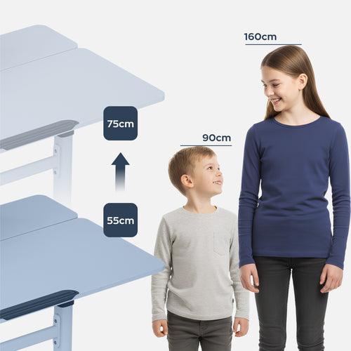 Höhenverstellbarer Kinderschreibtisch Mark Adler Study 3.7 Grey 90 cm