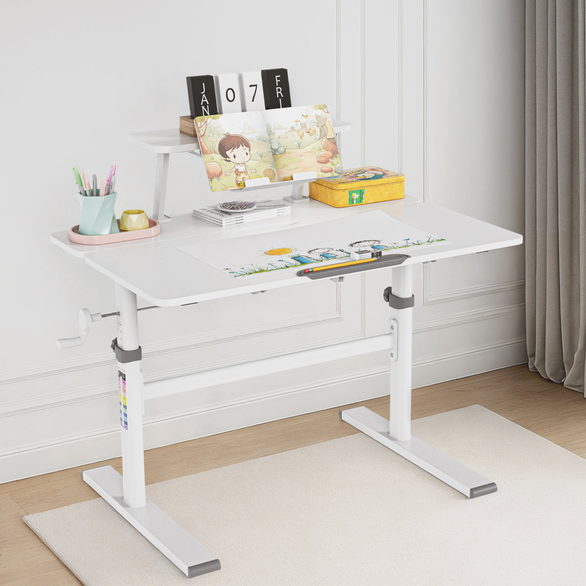 Höhenverstellbarer Kinderschreibtisch Mark Adler Study 3.7 Grey 90 cm