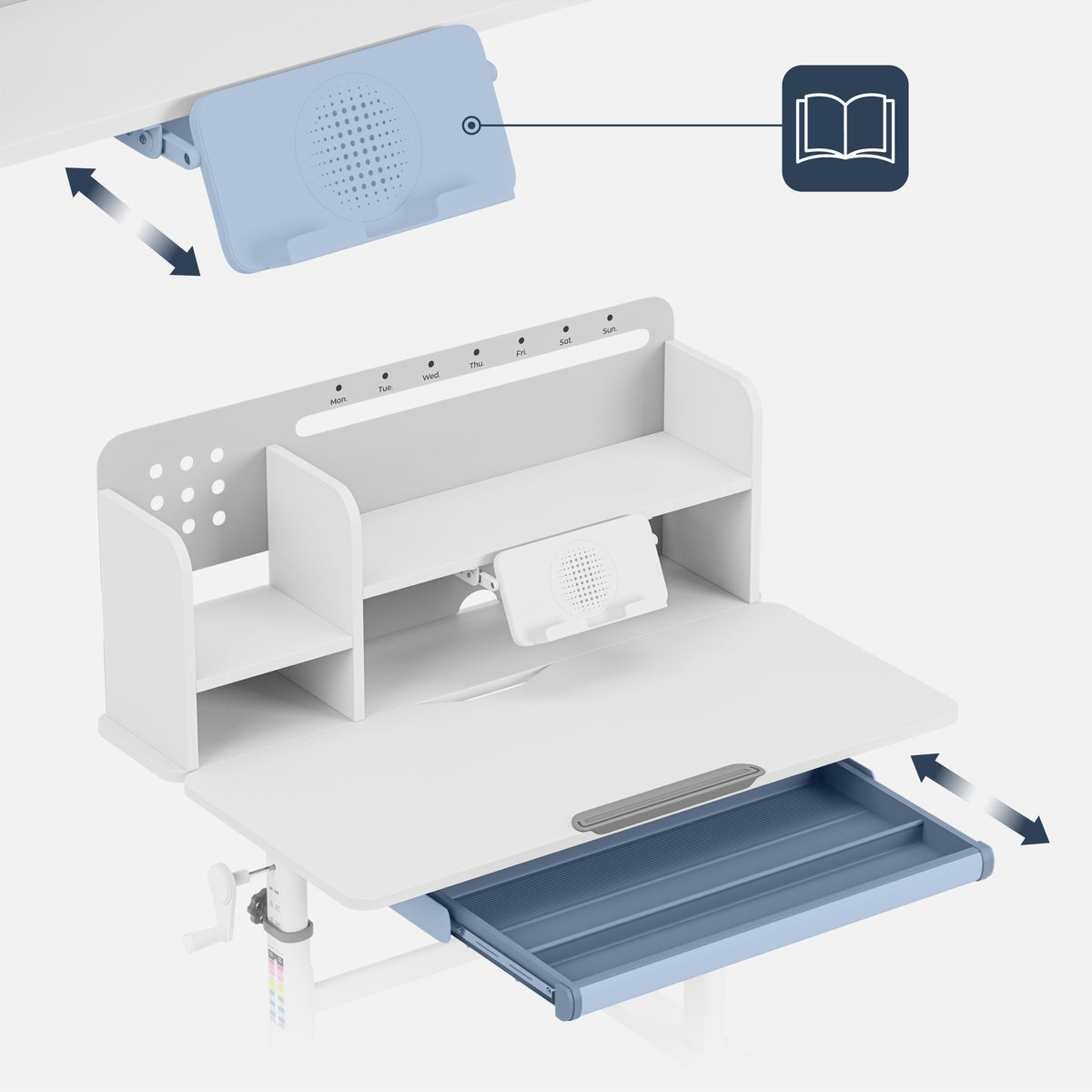 Ergonomischer Kinderschreibtisch Mark Adler Study 5.0 Grey 90 cm
