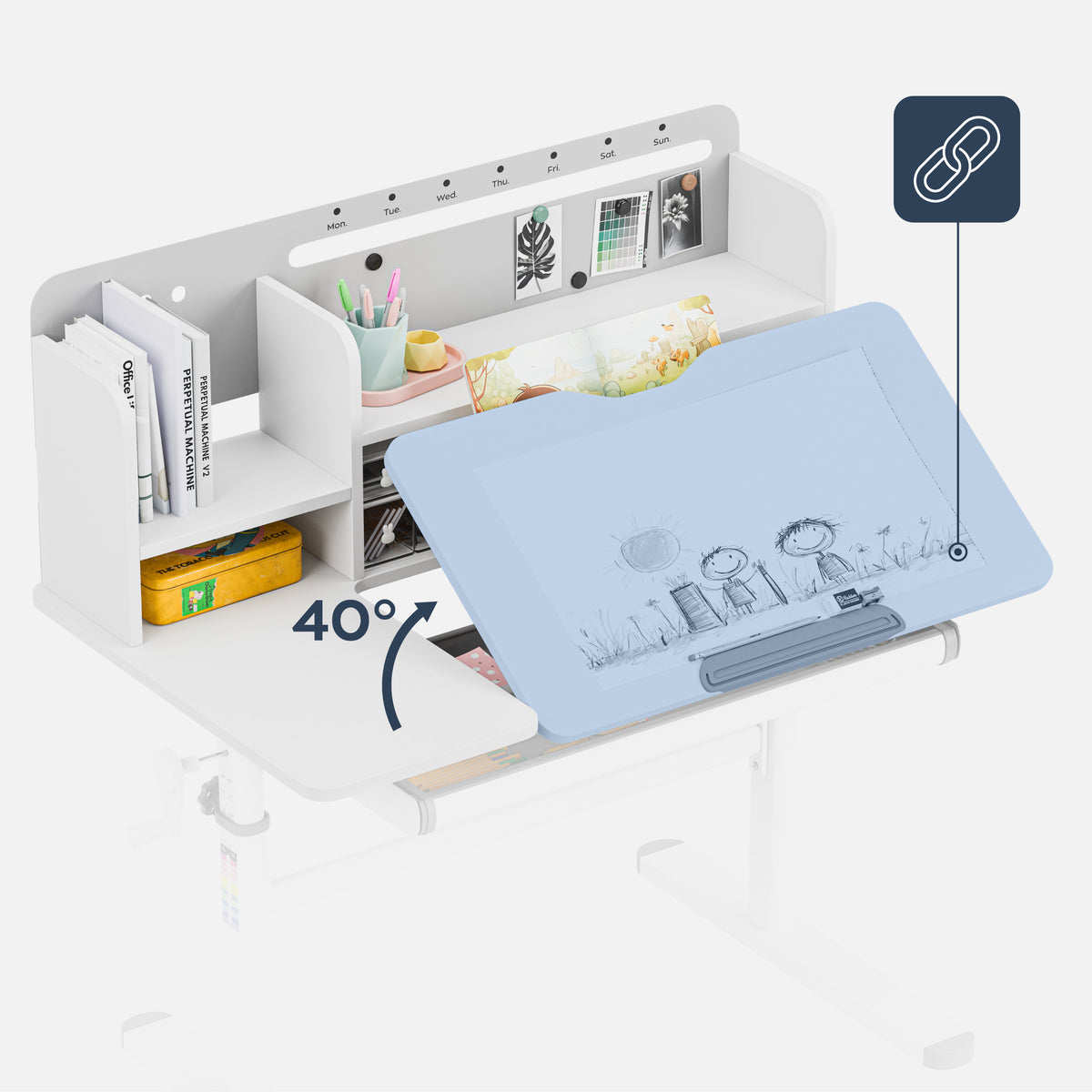 Kinderschreibtisch Mark Adler Study 5.7 Grey 100 cm